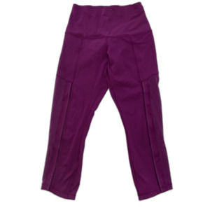 LULULEMON Hot To Street Crop Leggings Mesh Regal Plum Pink Magenta Size 4